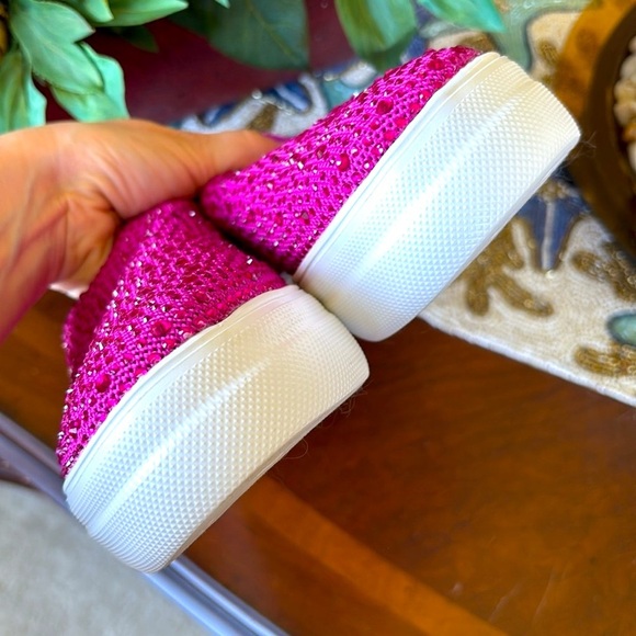 Brand New Corkys Swank Hey Girl Barbiecore Fuchsia Rhinestone Slip-on Sneakers - Picture 13 of 14